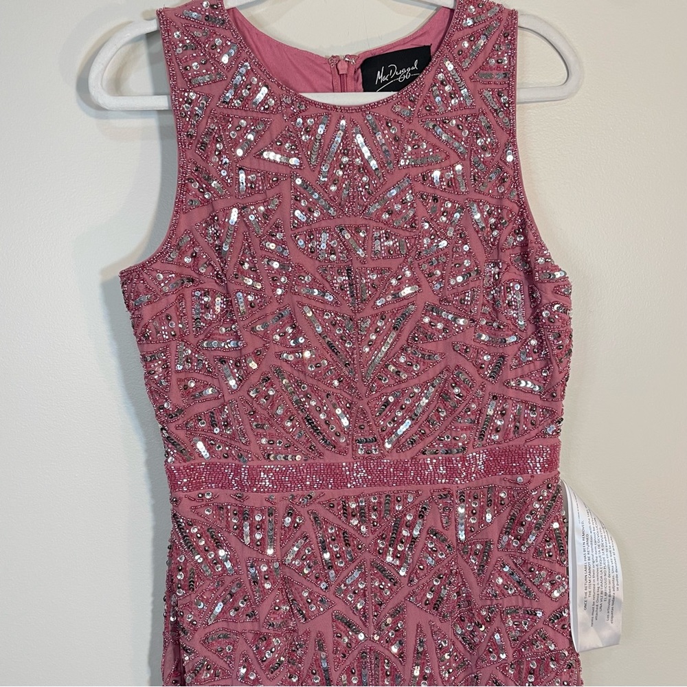 Mac Duggal Pink Sequin Sheath Midi Dress - Picture 6 of 15